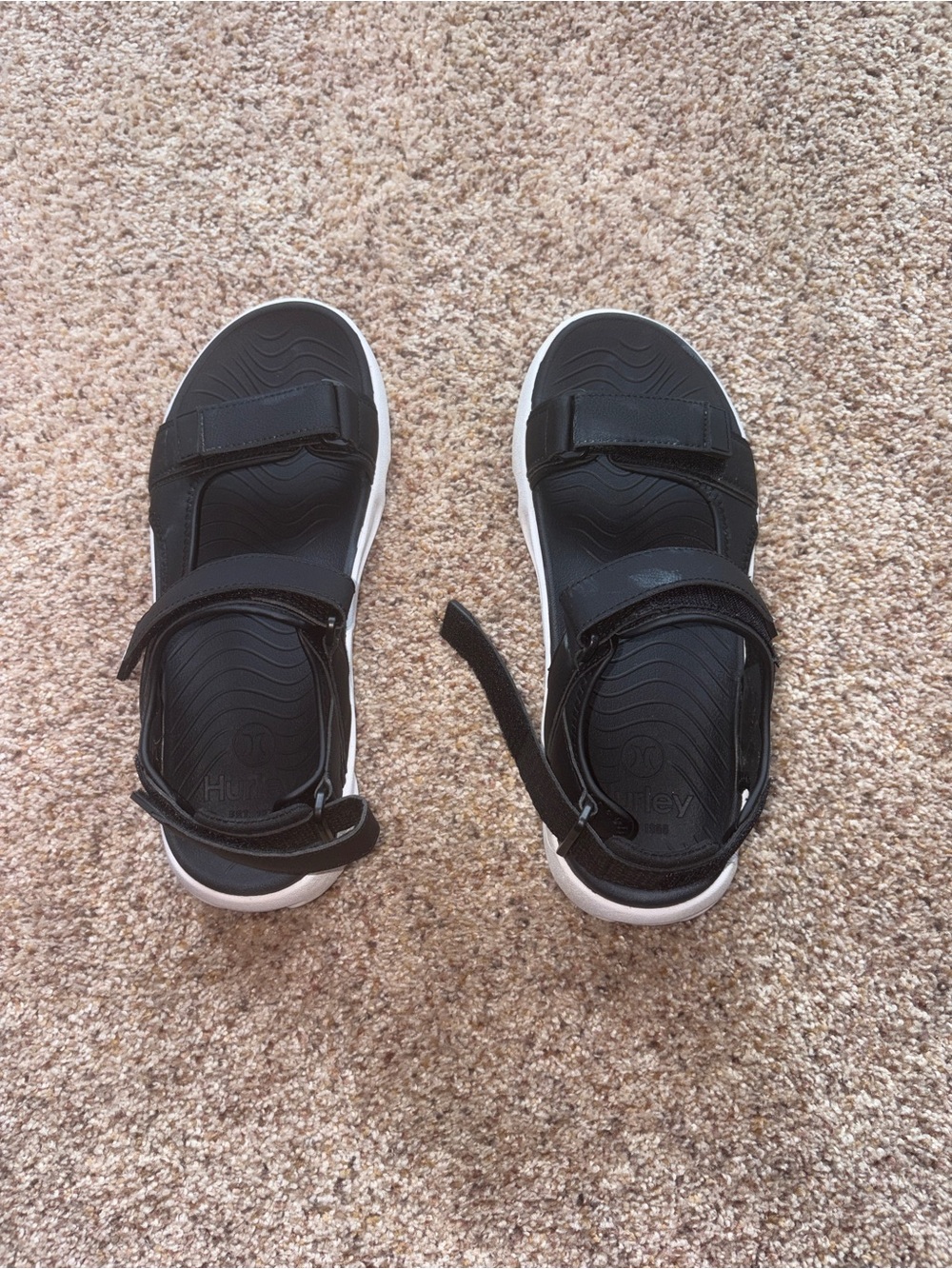 Hurley Black and White Men's Velcro Sport Sandals